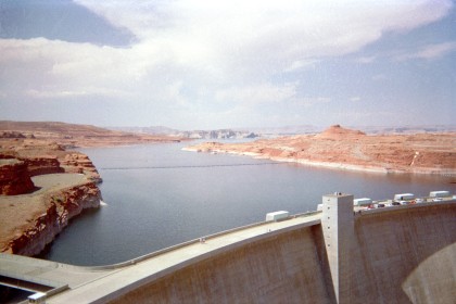 Glen Canyon Dam, Lake Powell in the background