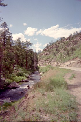 Brook beside the road, past Ute Park, NM