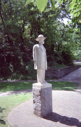 Statue of Jack Daniels on the distillery grounds