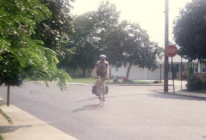 Me riding up to Mom's house