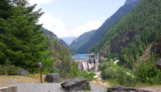Valley with dam in foreground