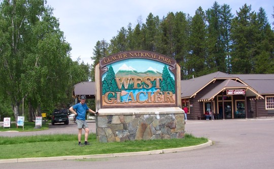 Me, next to West Glacier sign