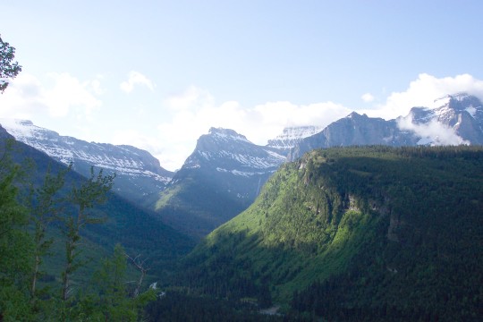 Mountains with different lighting