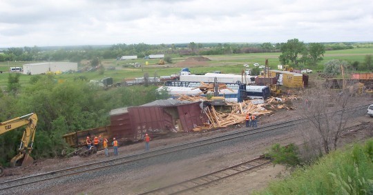 Train derailment in Poplar
