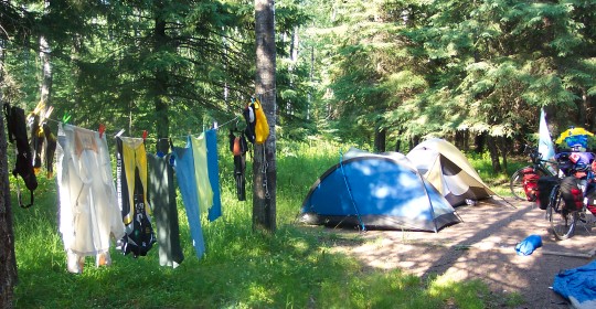 Tents with washing hanging to dry