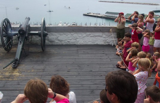 Cannon at the fort ready to fire