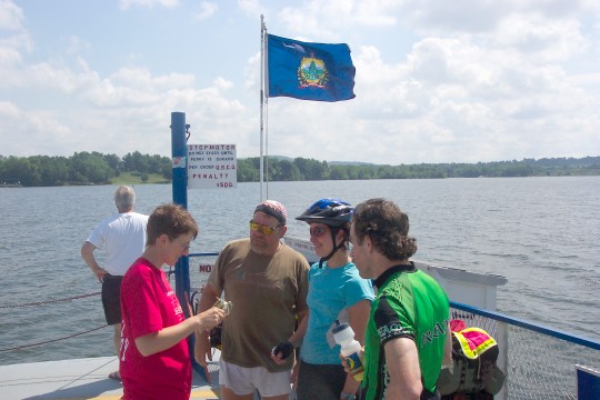 On the deck of the ferry