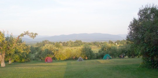 Sunset over Amy and Brad's back yard