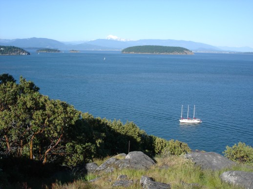 Brendan's photo of the harbor with a boat