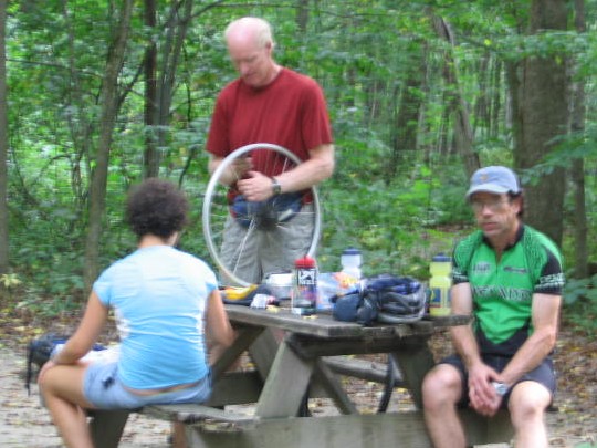 Alan rebuilding his wheel