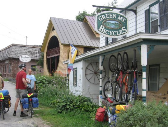 Alan in front of Green Mountain Bicycles