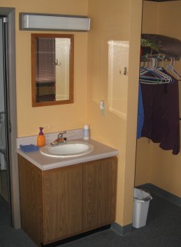 View of sink and closet
