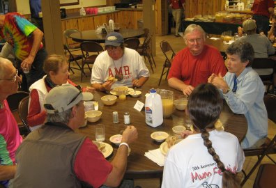 People eating at table