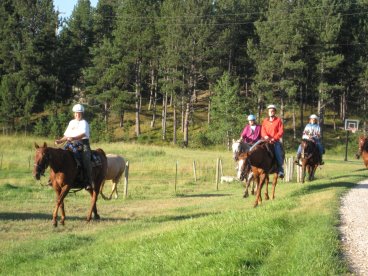 People riding horses
