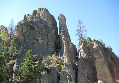 Large sharp-pointed rocks jutting up
