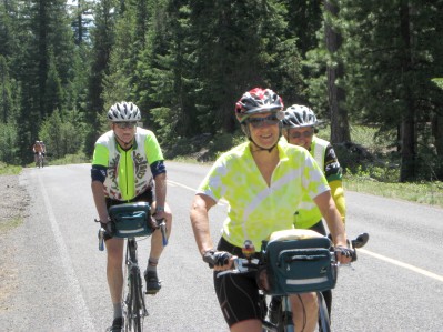 Phil, Marcia and Vin climbing a hill