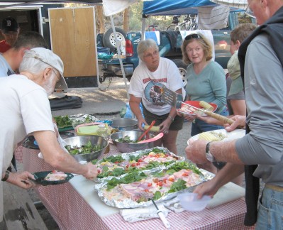 Salmon dinner - Gary, Linda, Beth, Brin, Phil
