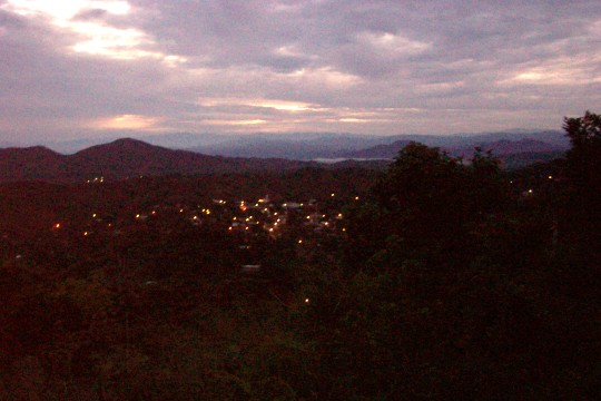 Overlooking valley at dawn