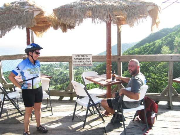 Patty and Dan at outside deck at restaurant