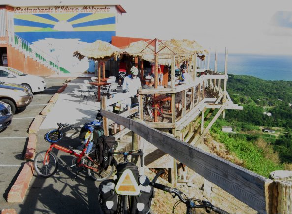 Restaurant deck with ocean view