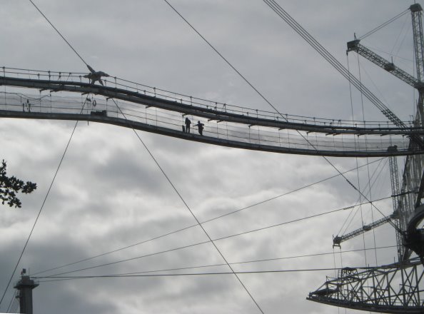 Closeup of the catwalk at Arecibo