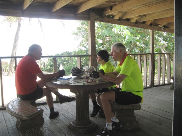 Art, Kristie and Ray having lunch on deck