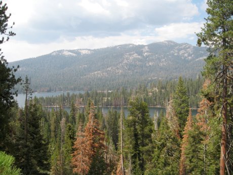 Looking down on a lake