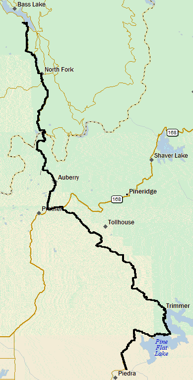 Bass Lake to Choinumni Park